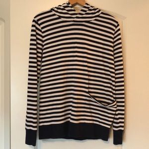 J. Crew Navy/Cream Striped Hoodie